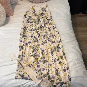 Abercrombie & Fitch Floral Maxi Dress - Cream, Purple, Yellow
